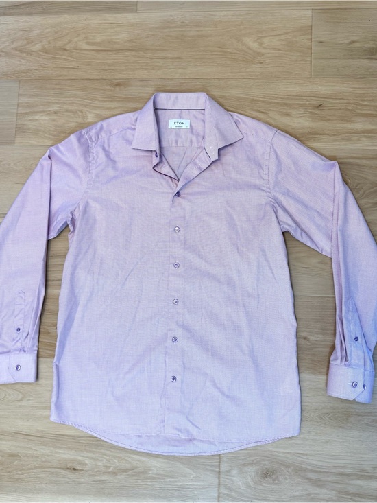 Eton Other - Eton Contemporary Men's 17/43 XL Purple Micro Checker Shirt Button Down Cotton